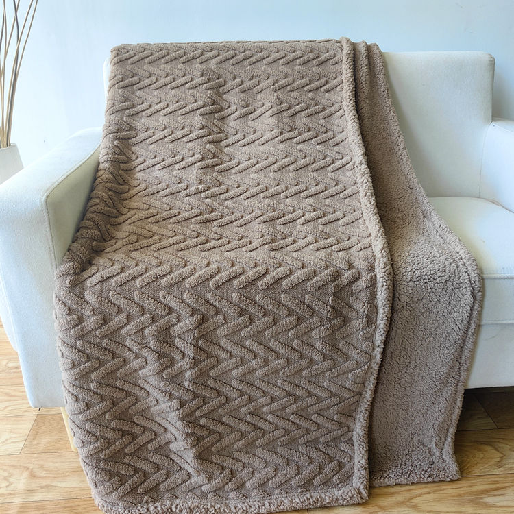 Polyester Home Deco Cozy Sherpa Throw Blanket